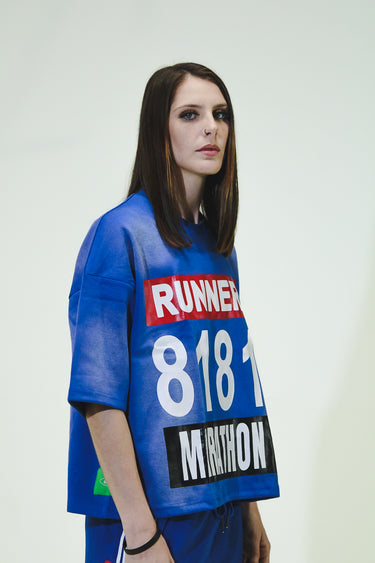 818 Marathon Runner Tee Blue